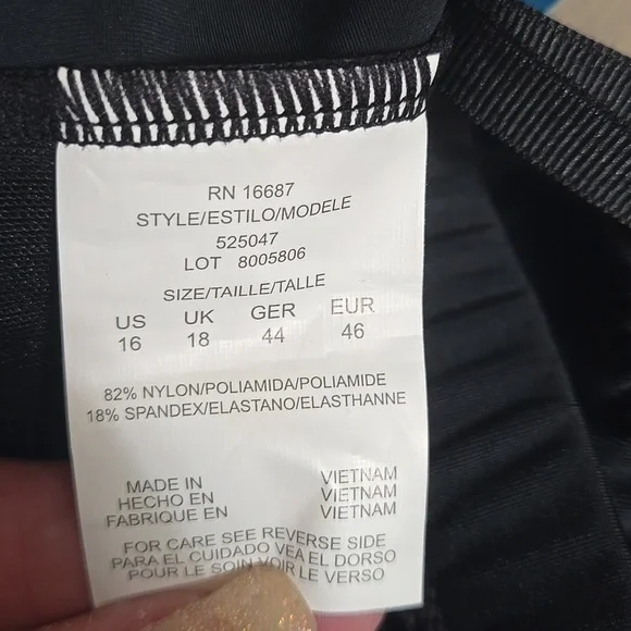 Swim Solutions Black Tummy Control High Waist Swim Bottoms Size 16 NWT - Picture 5 of 5